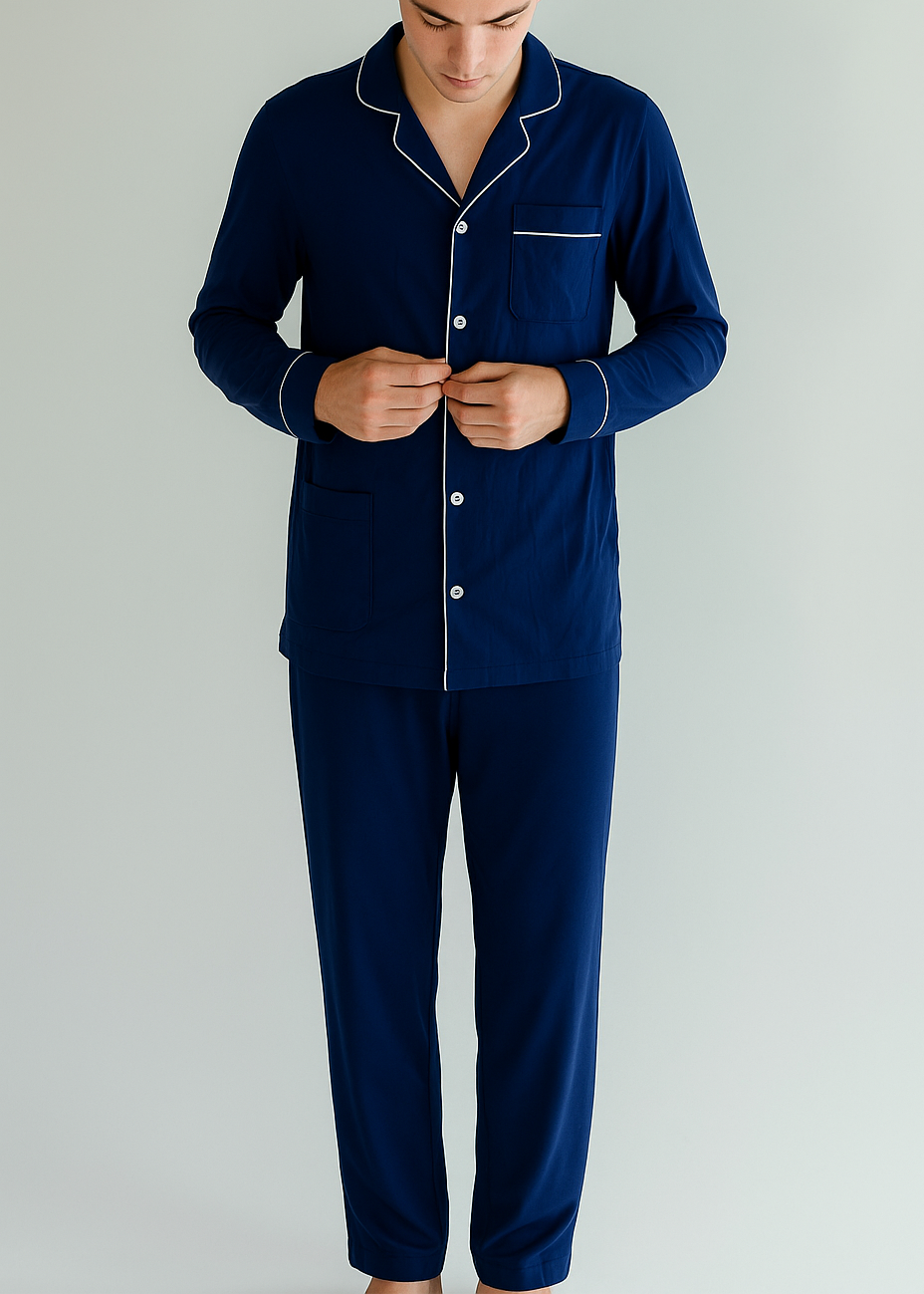 Classic Men Pants Set Navy