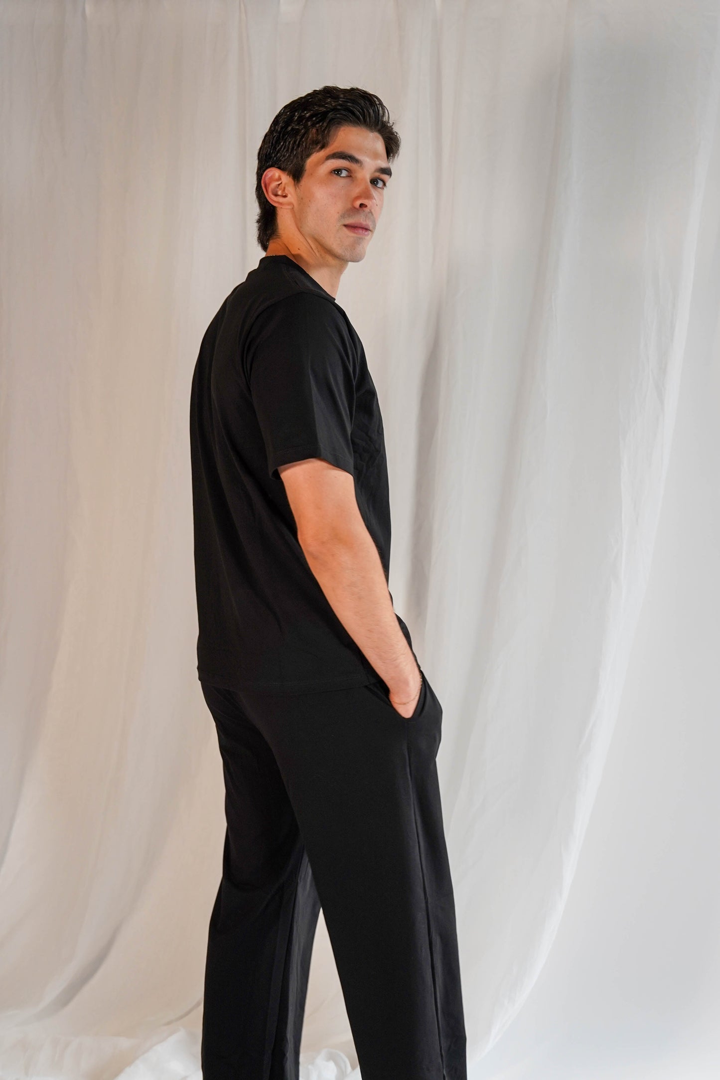 Casual Men Pants Set Black