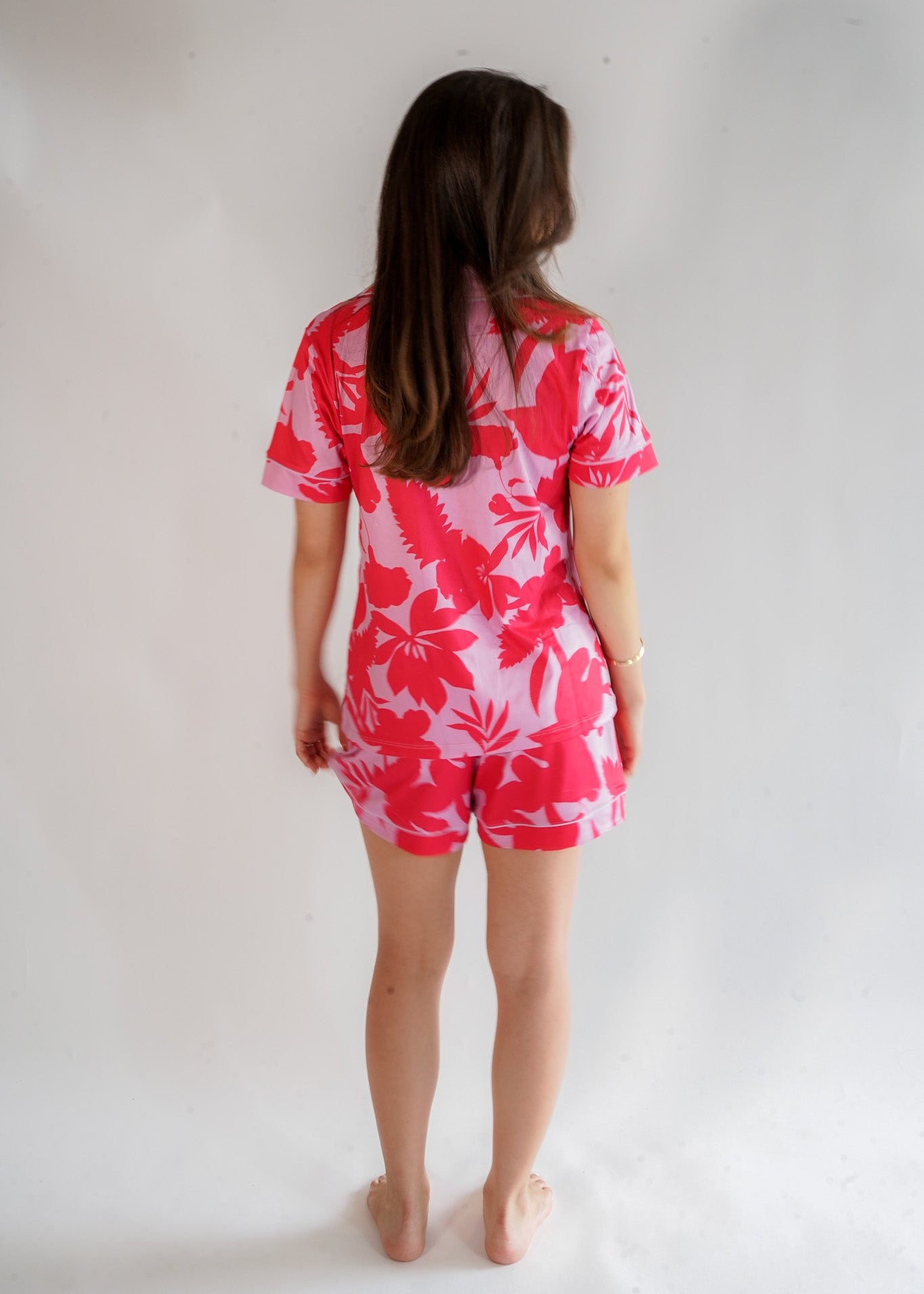 Luxe Her Shorts Set Pink Jungle