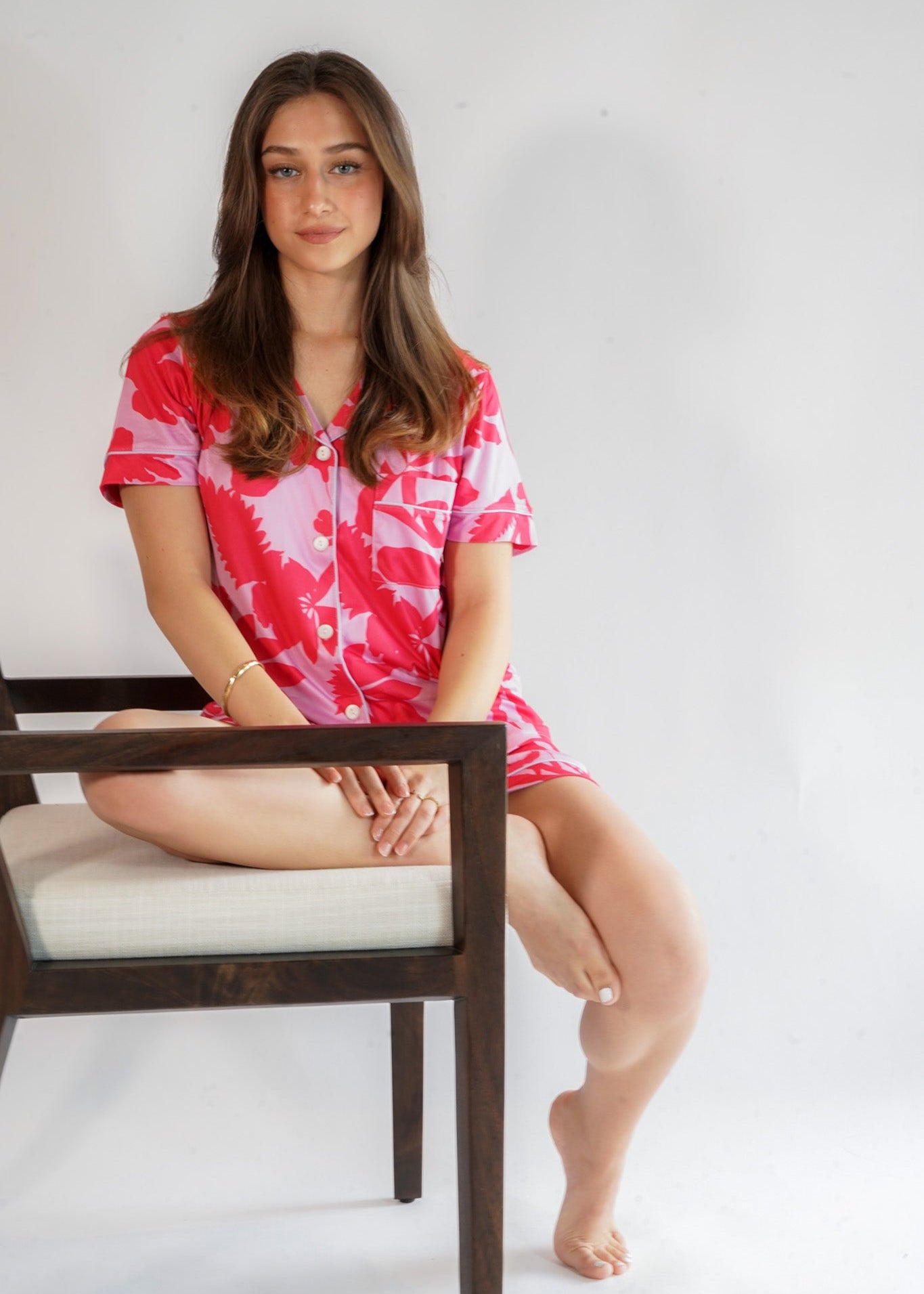Luxe Her Shorts Set Pink Jungle