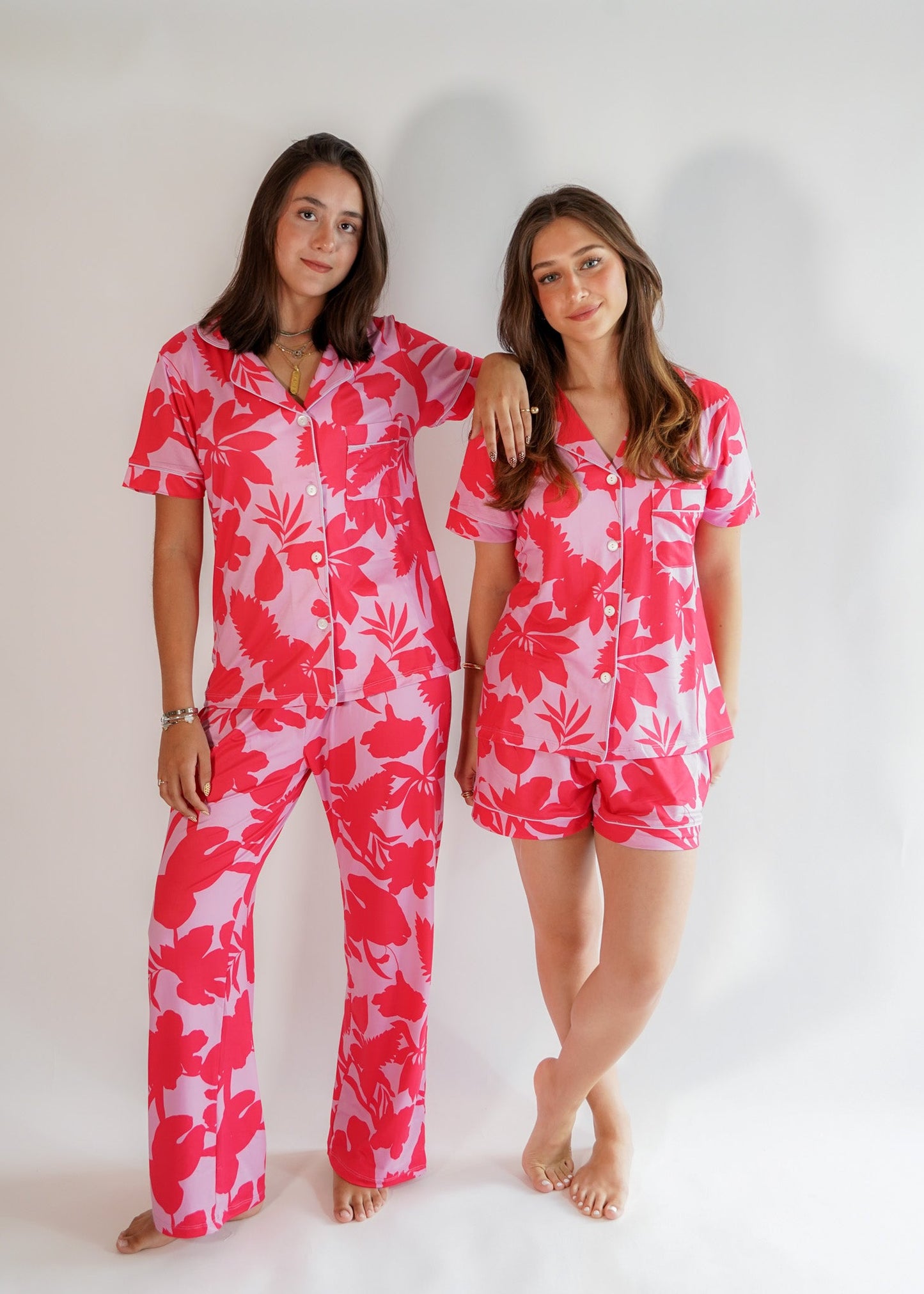 Luxe Her Shorts Set Pink Jungle