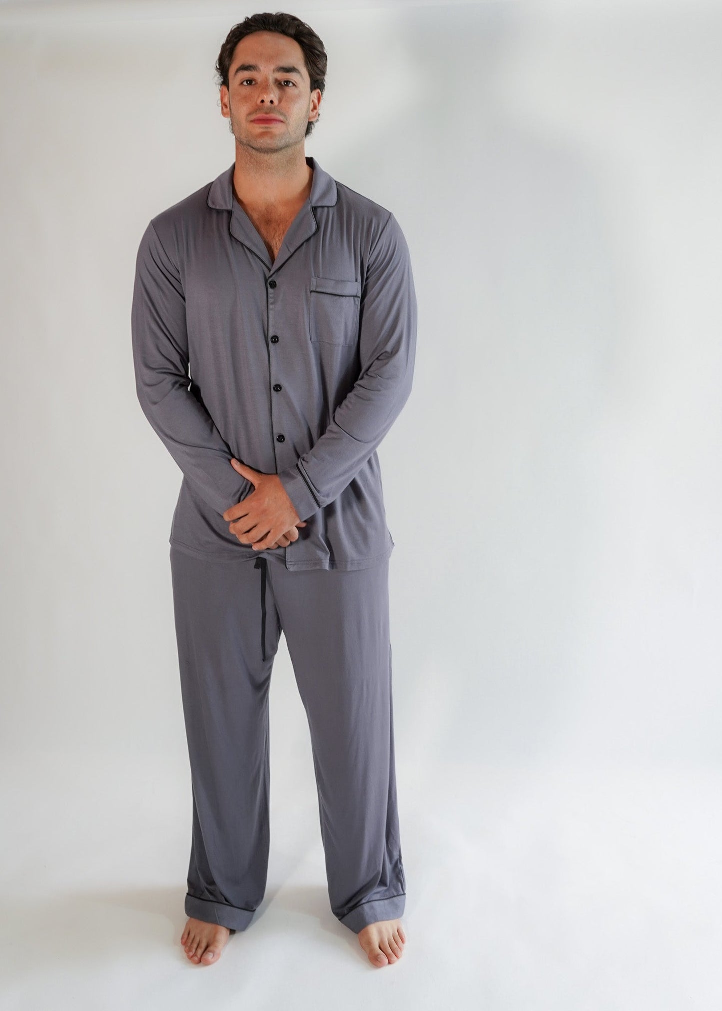 Classic Men Pants Set Gray