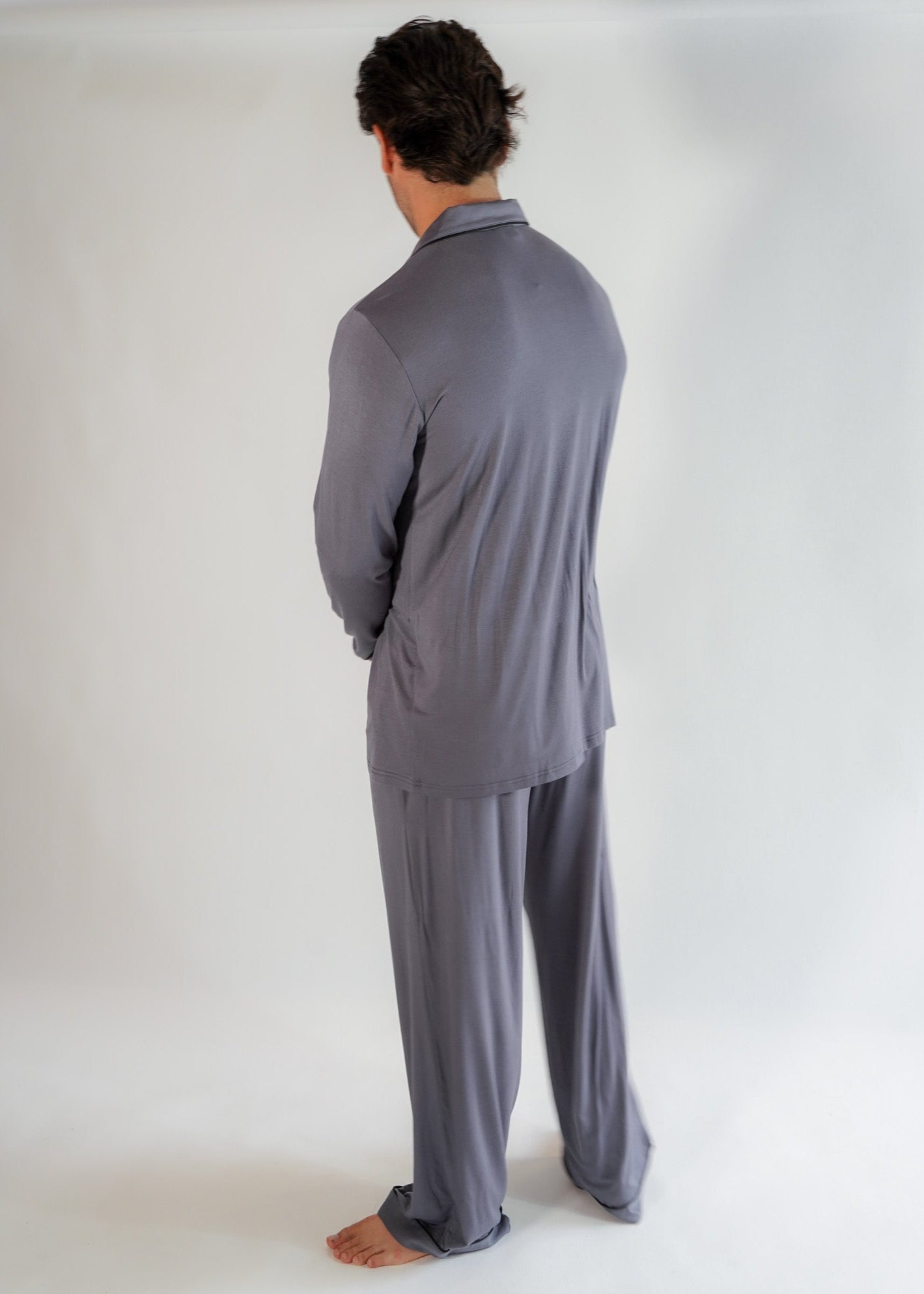 Classic Men Pants Set Gray