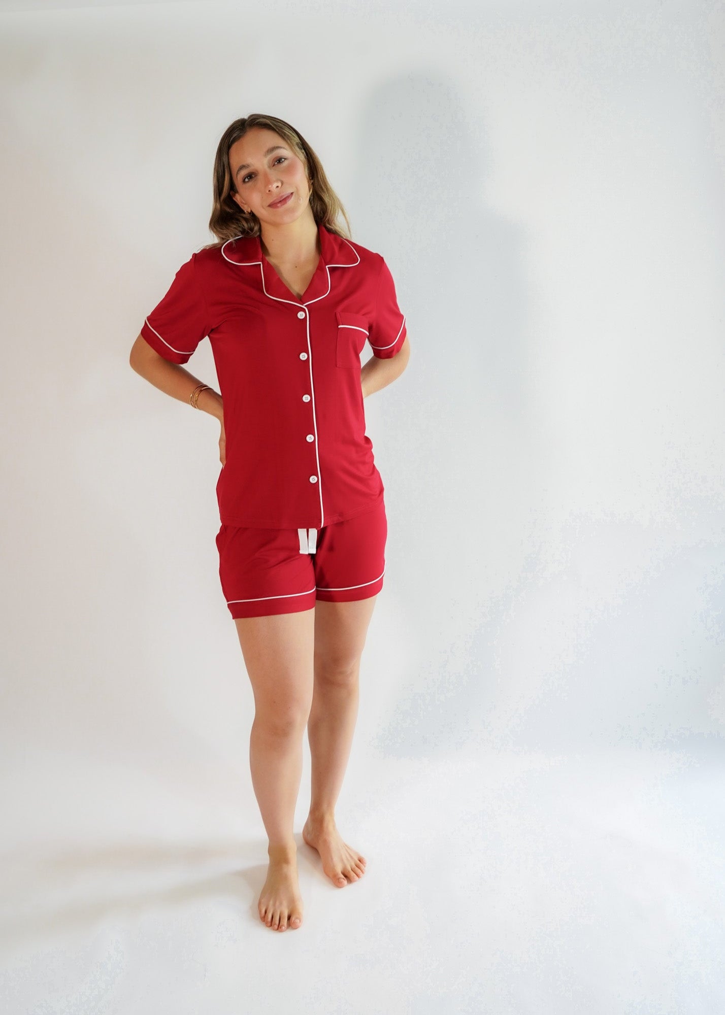 Classic Her Shorts Set Red