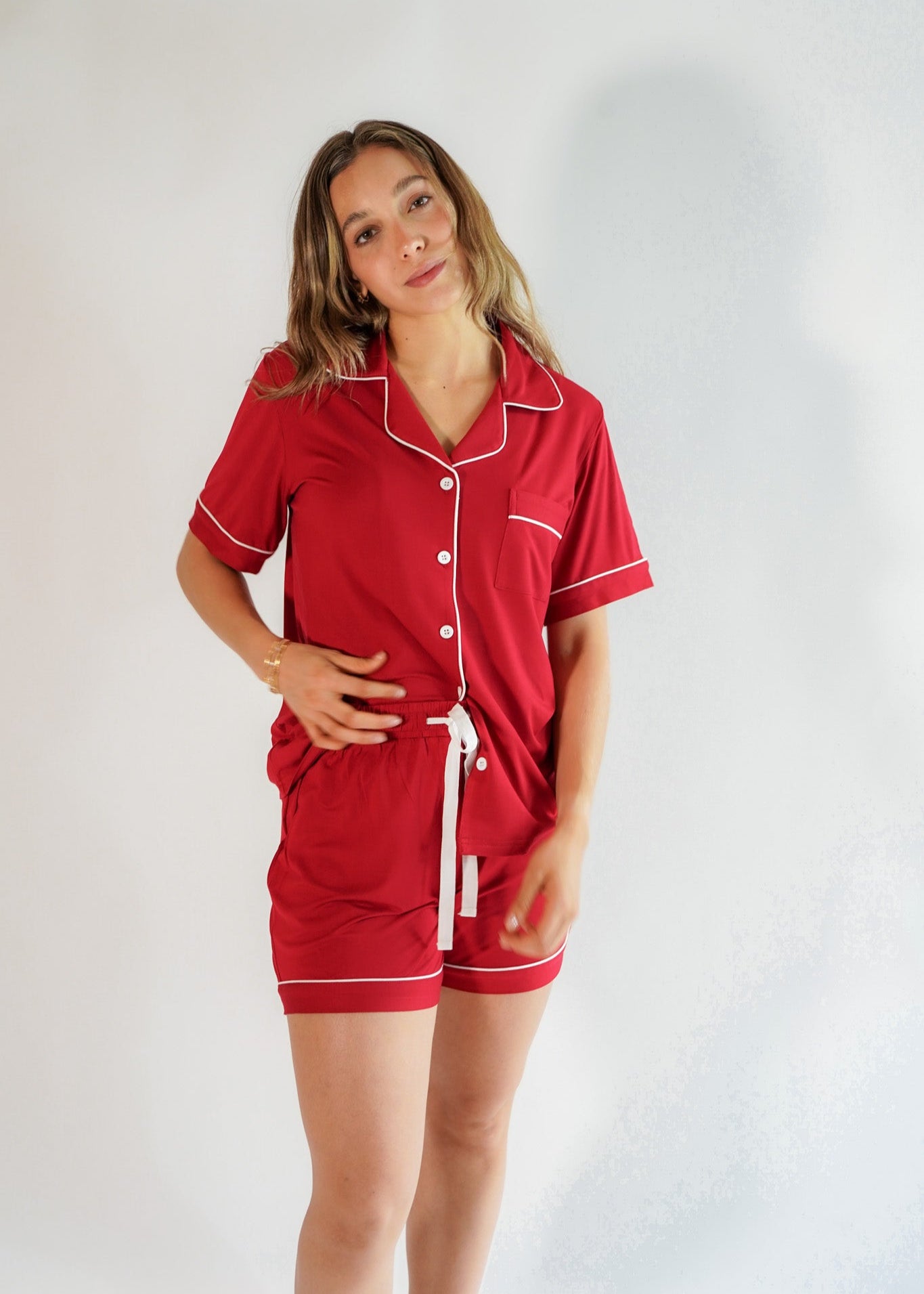 Classic Her Shorts Set Red
