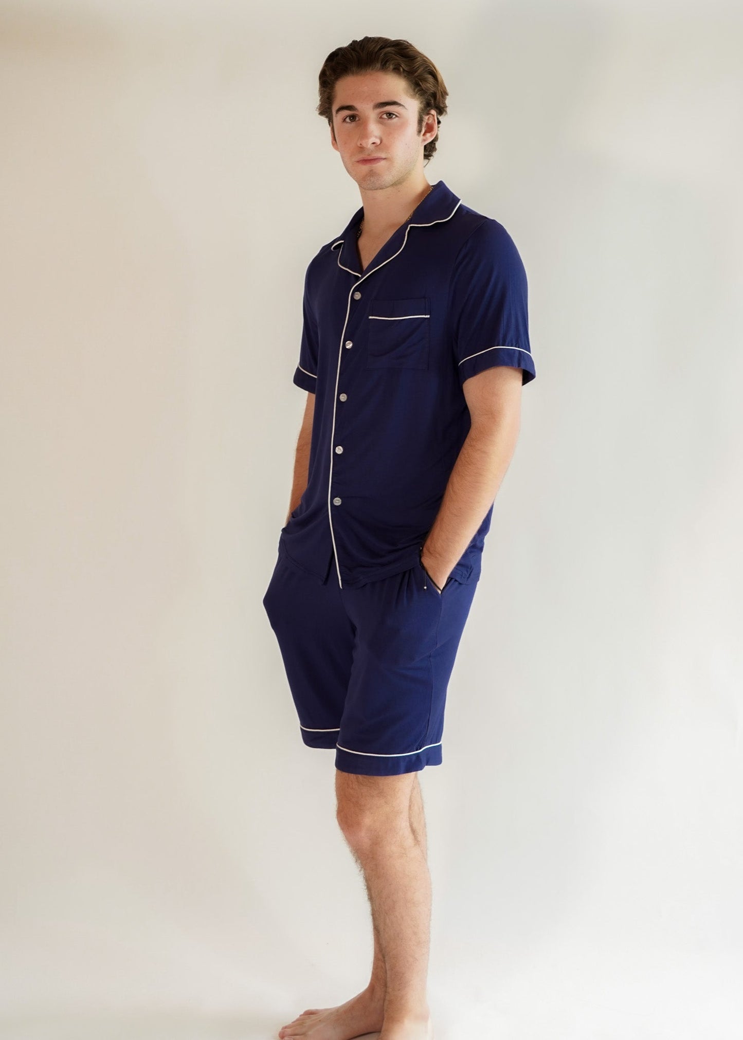 Classic Men Shorts Set Navy