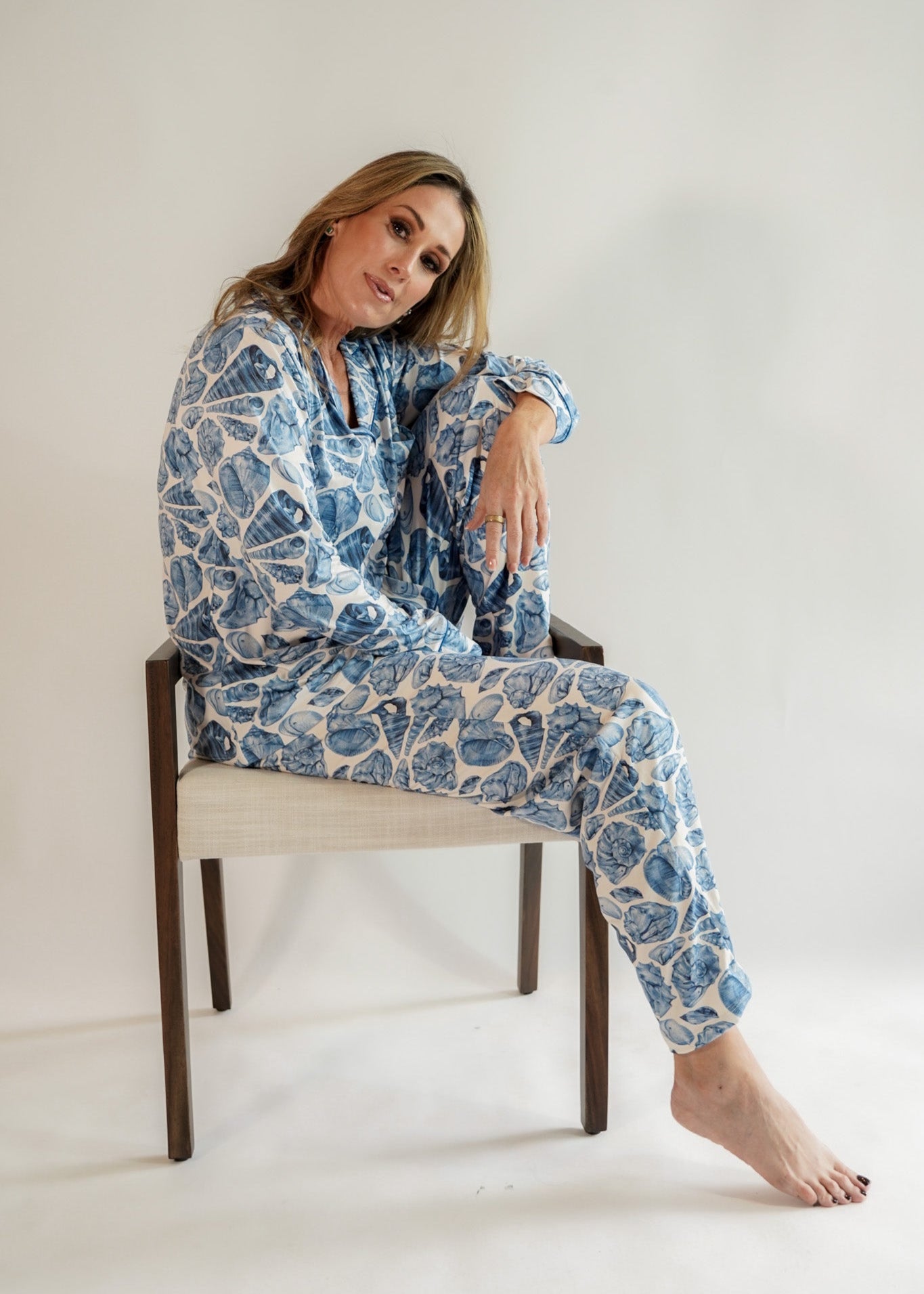 Luxe Her Pants Set Blue Sea