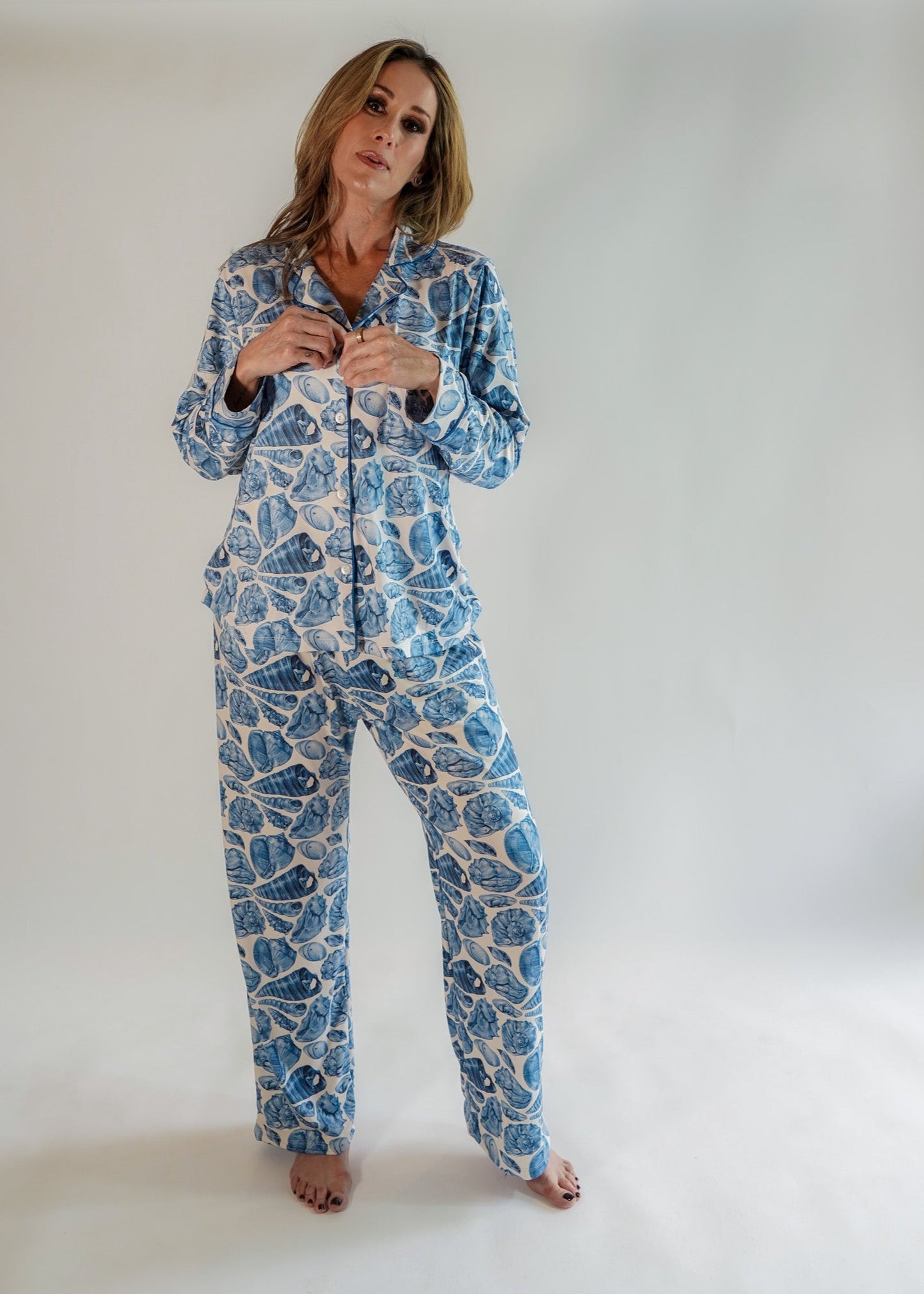 Luxe Her Pants Set Blue Sea