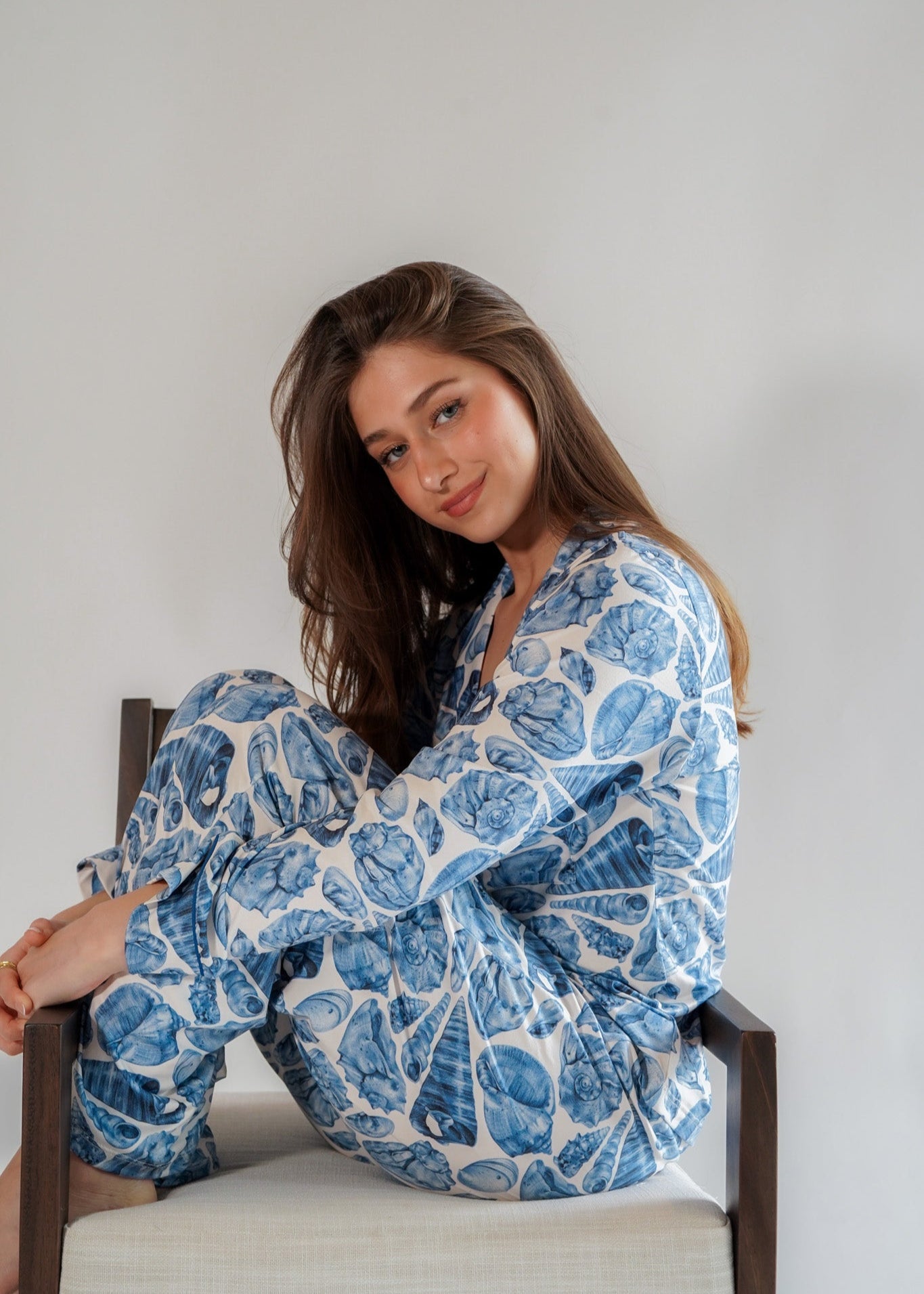 Luxe Her Pants Set Blue Sea