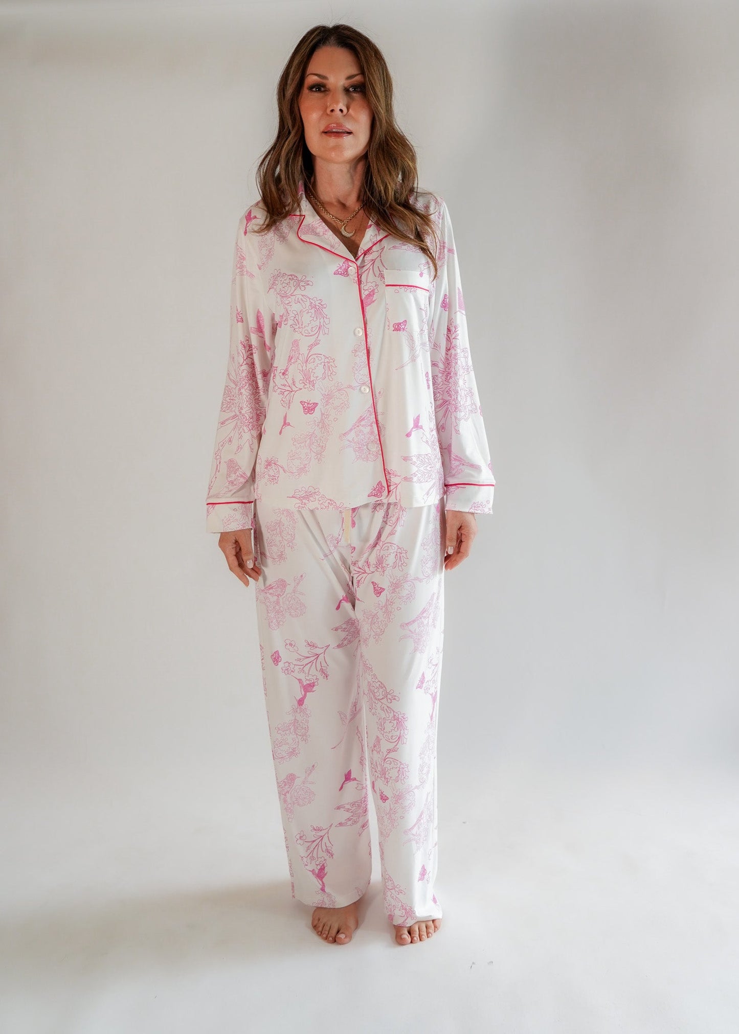 Luxe Her Pants Set Pink Colibrí