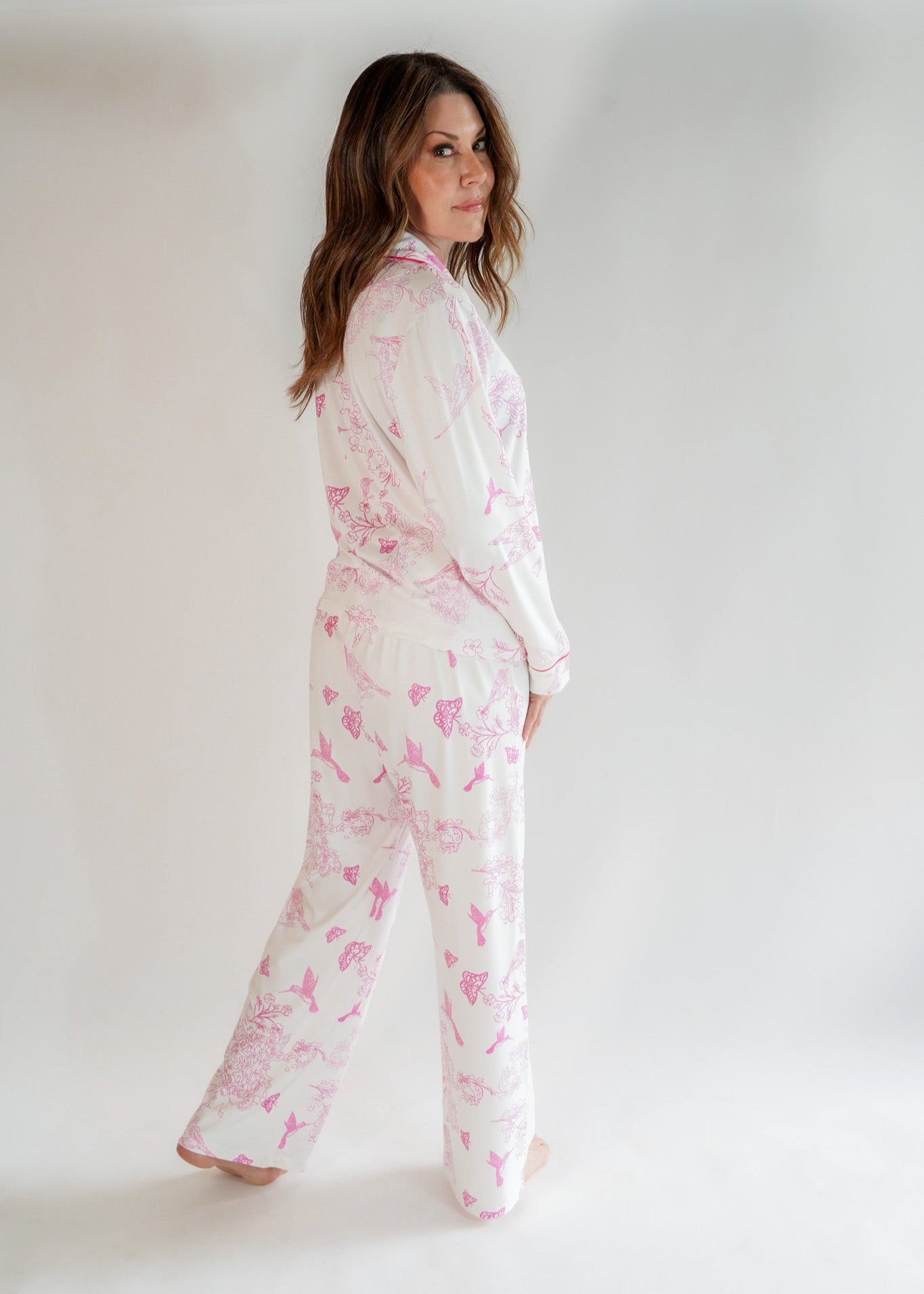 Luxe Her Pants Set Pink Colibrí