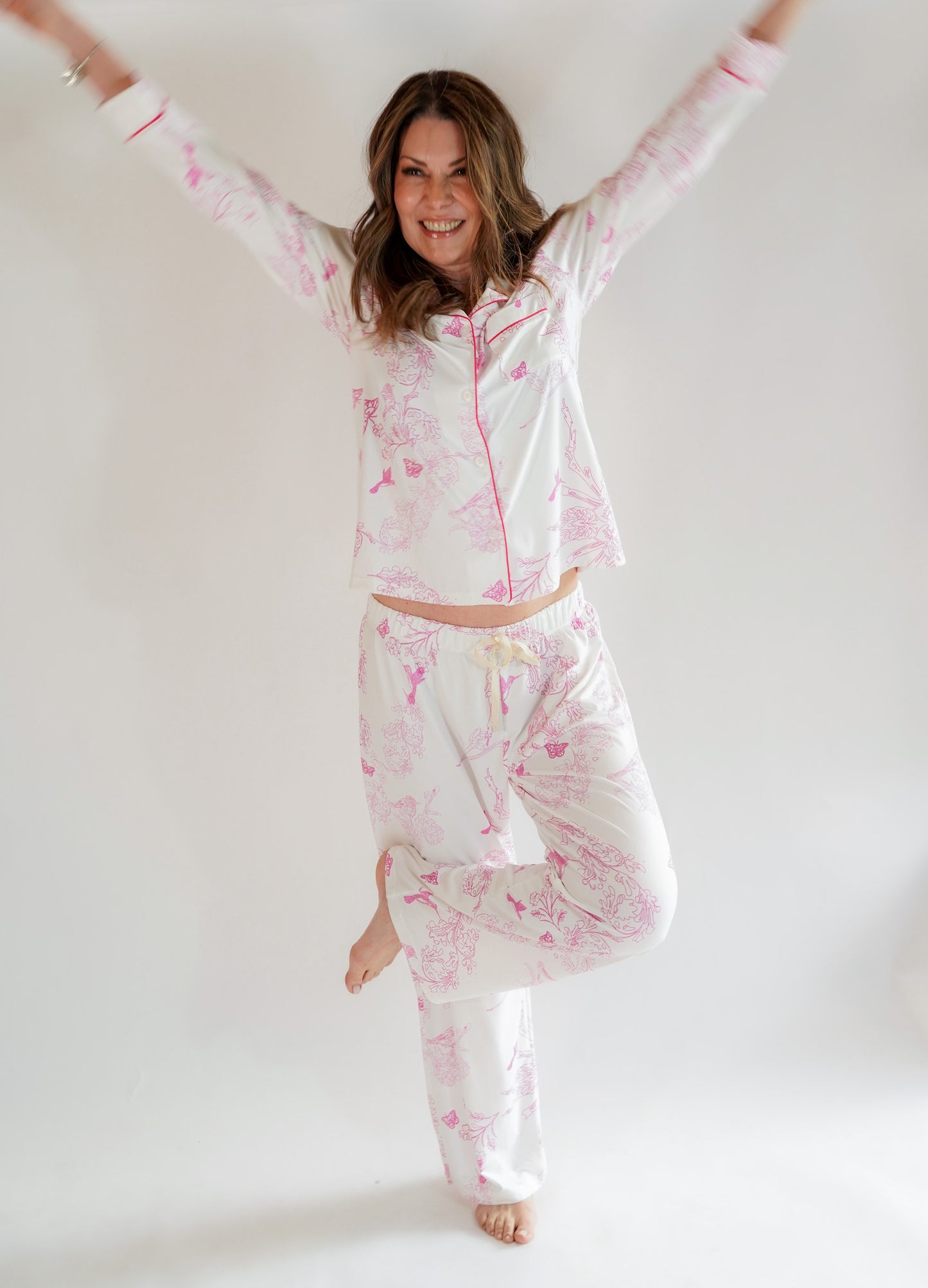 Luxe Her Pants Set Pink Colibrí