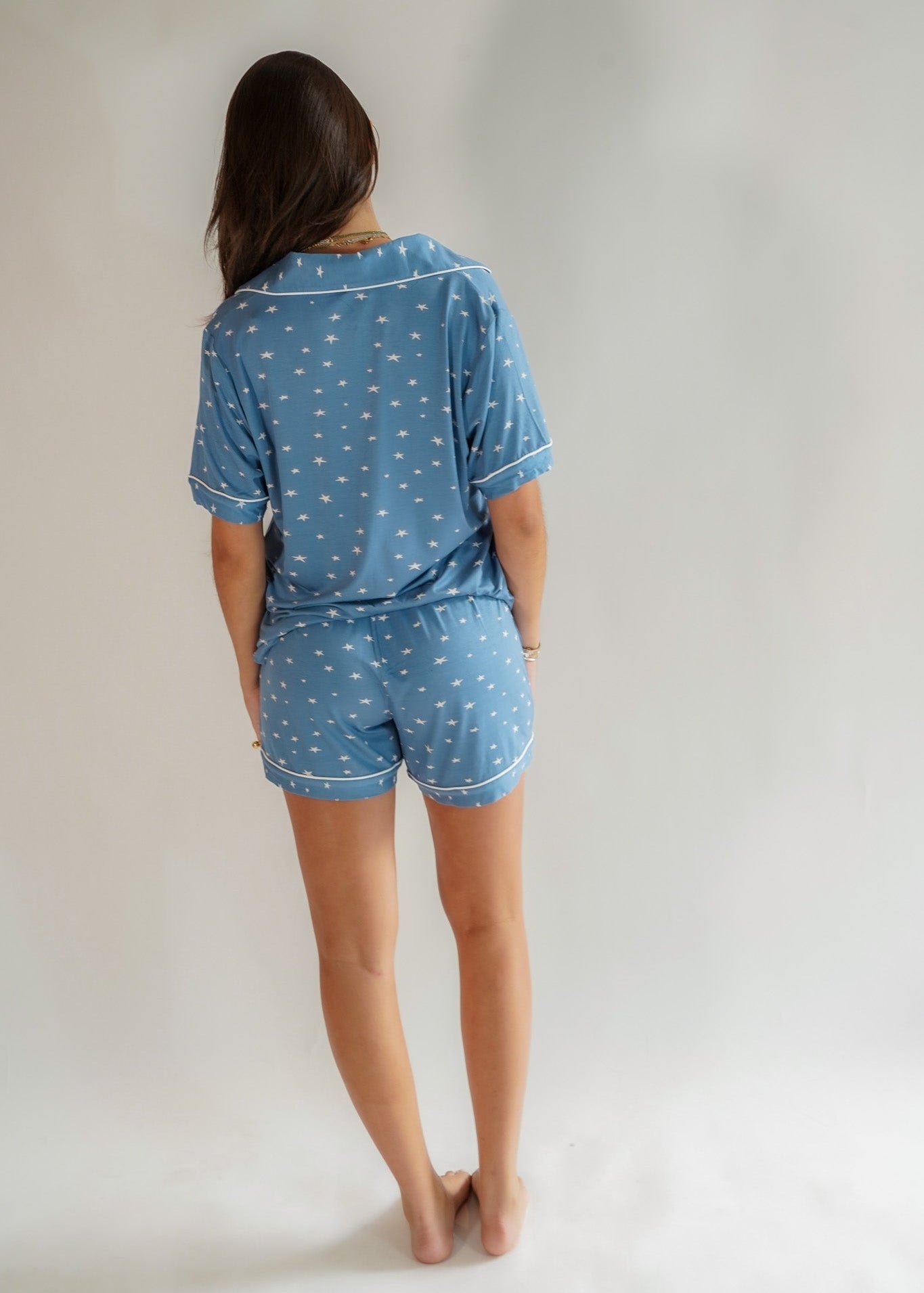 Classic Her Shorts Set Blue Stars