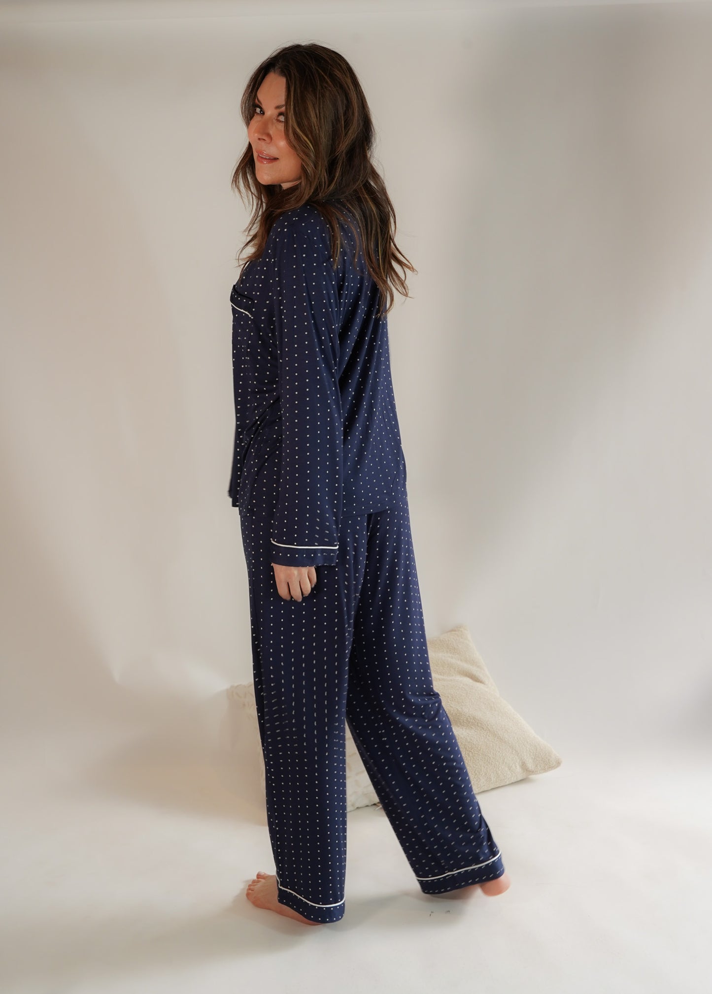 Classic Her Pants Set Blue Dots