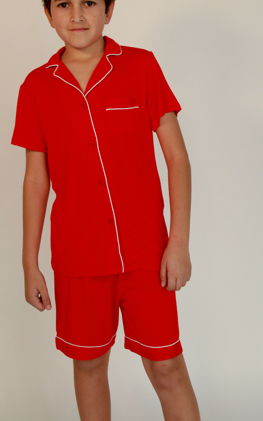 Pijama Short- Rojo Niños – Annly pijamas
