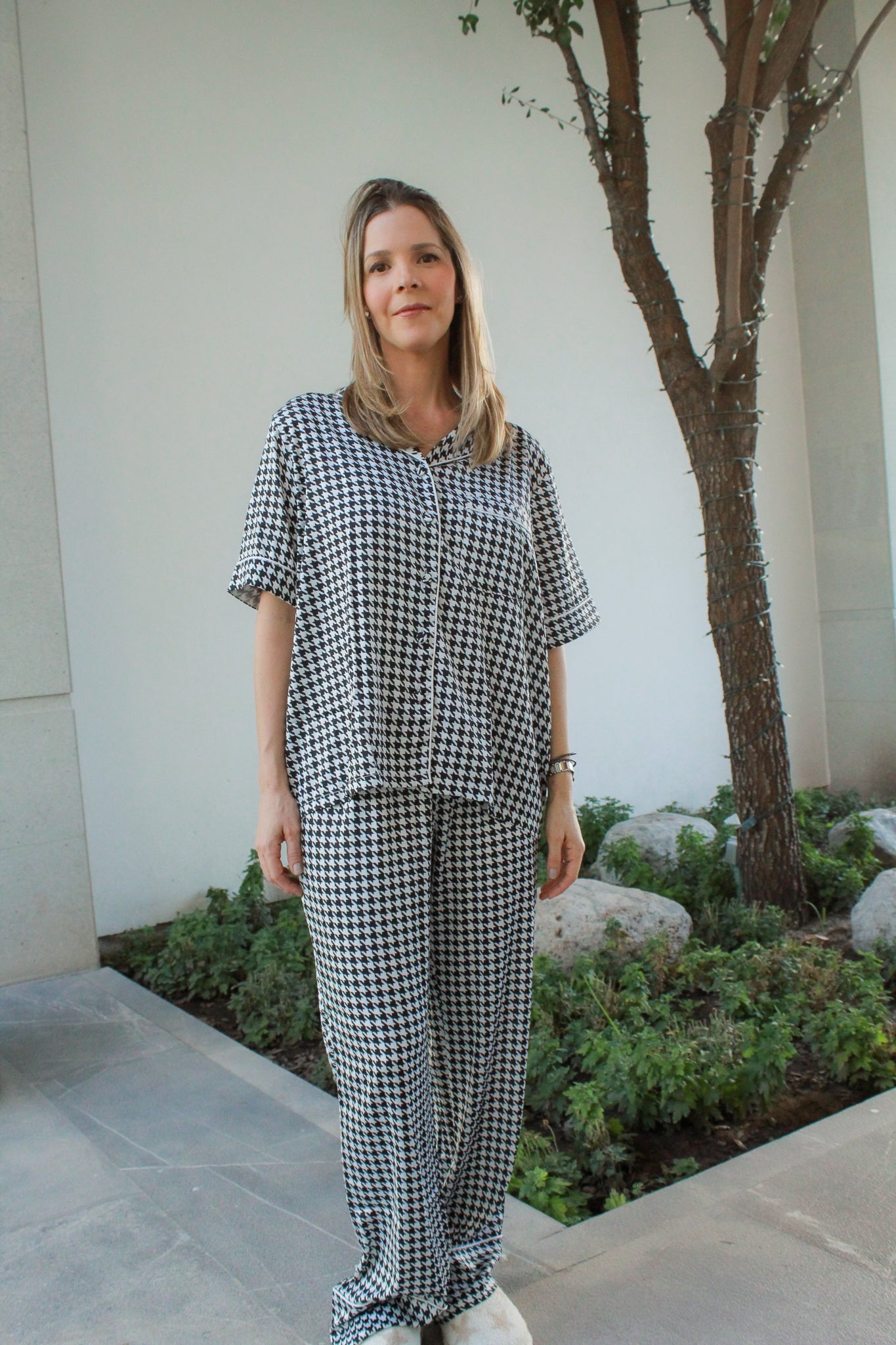 Dreamy Her Pants Set Houndstooth Paintings