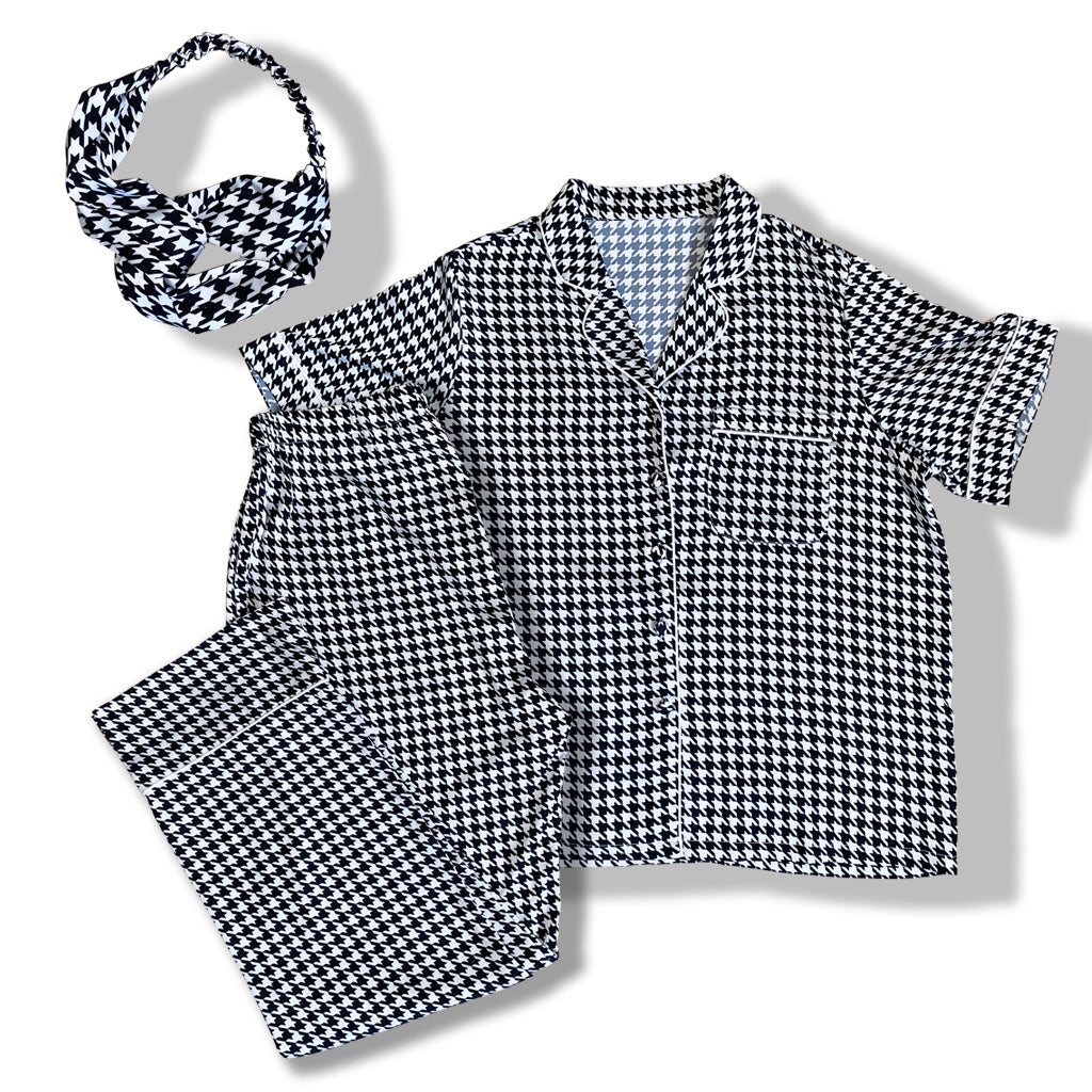 Dreamy Her Pants Set Houndstooth Paintings
