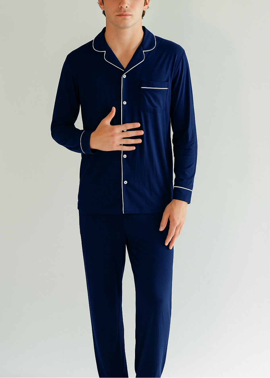 Classic Men Pants Set Navy
