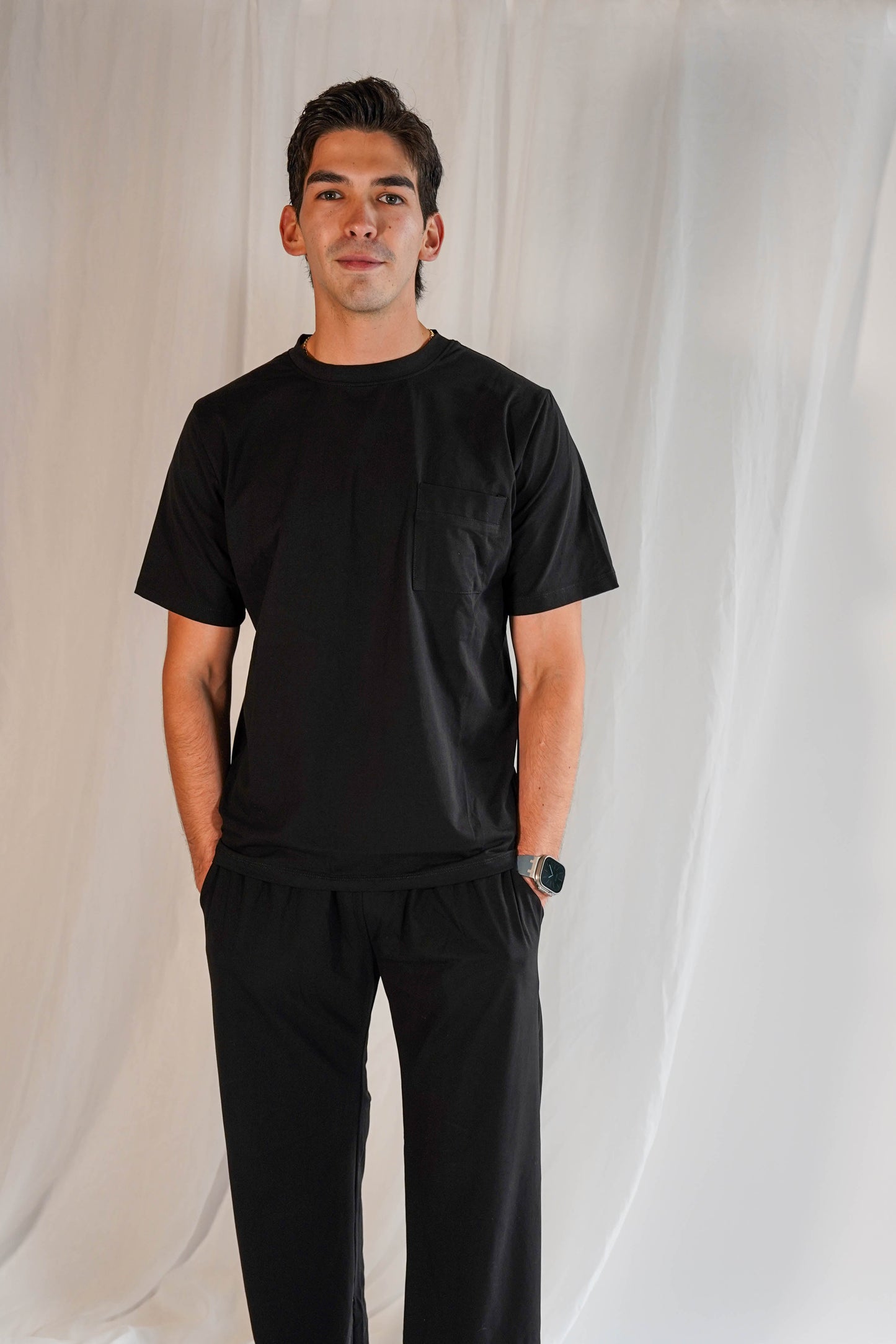 Casual Men Pants Set Black