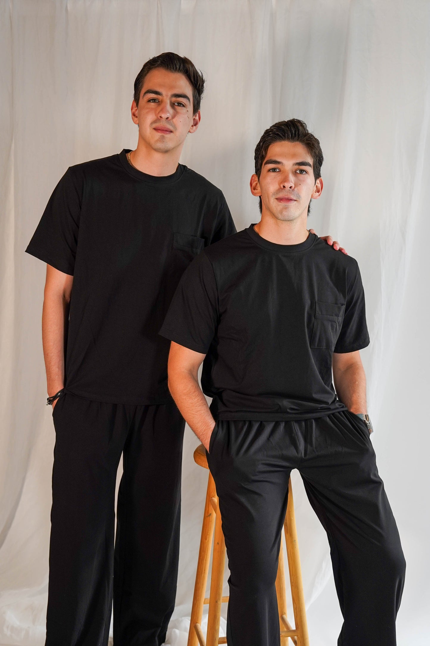 Casual Men Pants Set Black