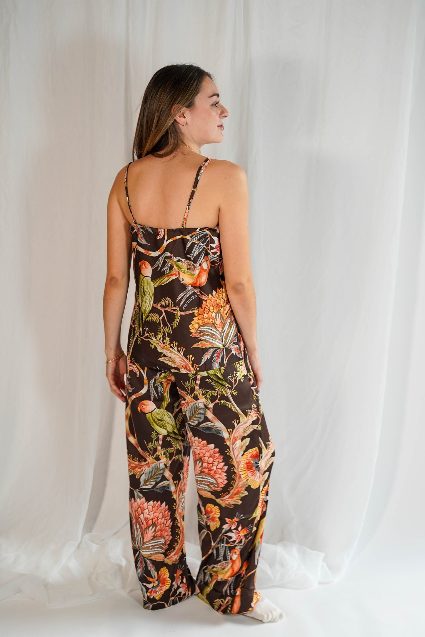 Dreamy Satin Floral Pants Set