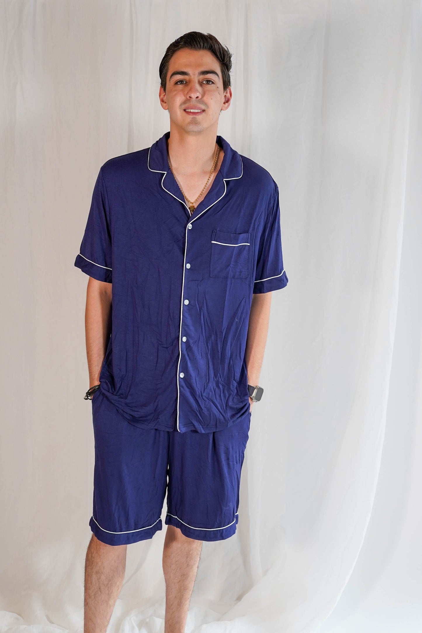 Classic Men Shorts Set Navy