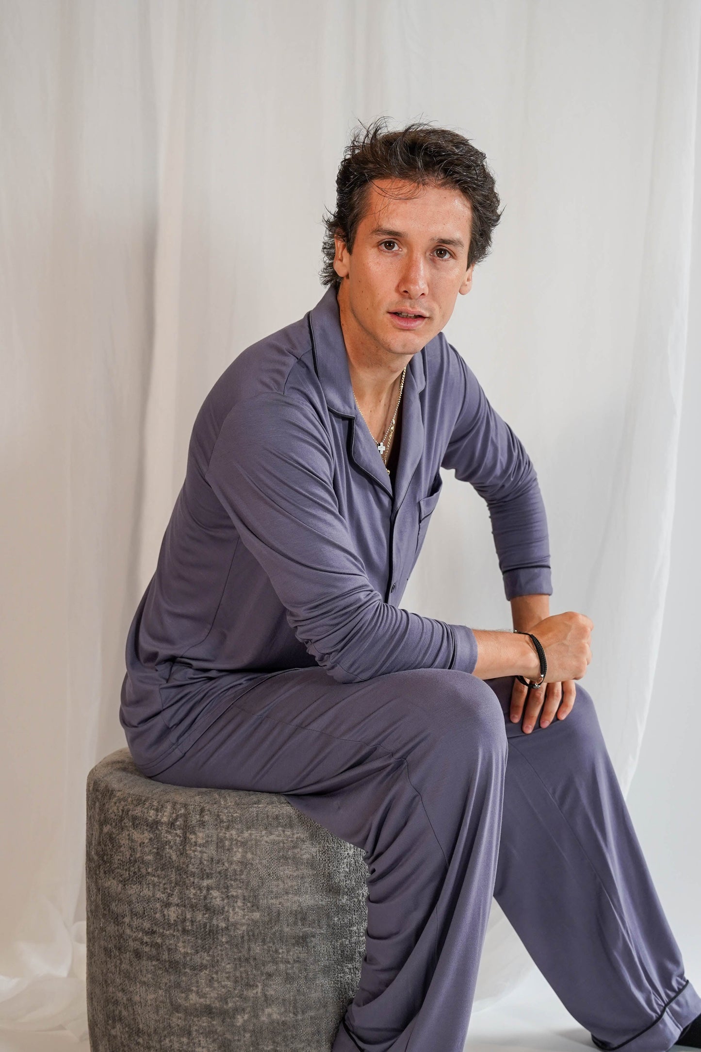 Classic Men Pants Set Gray