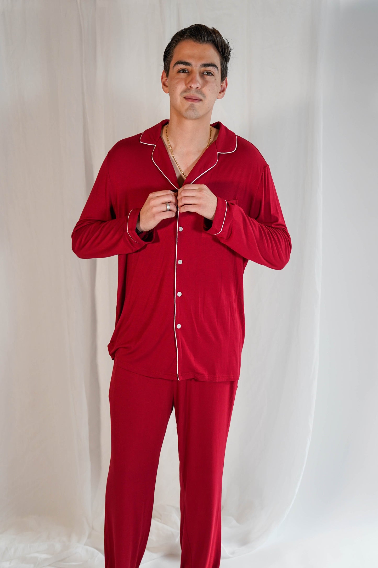 Classic Men Pants Set Red