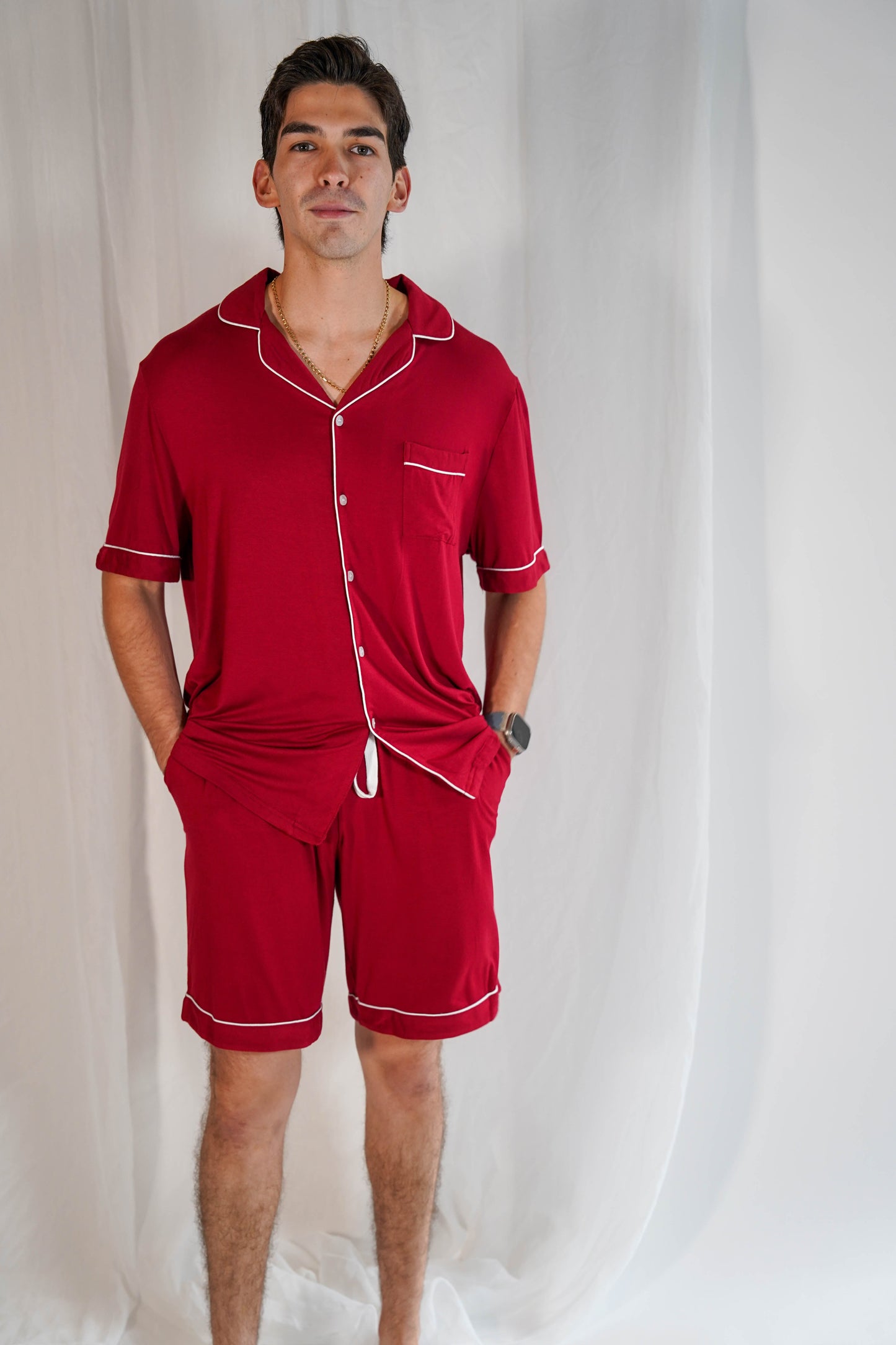 Classic Men Shorts Set Red