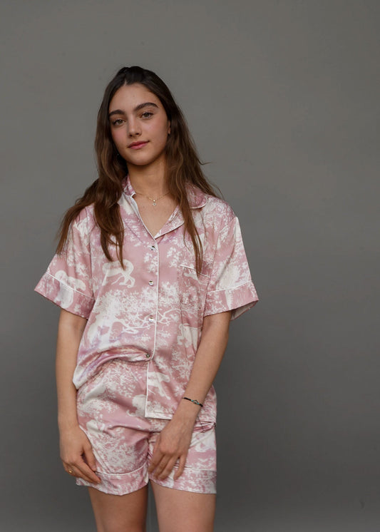 Dreamy Her Shorts Set Pink Toile