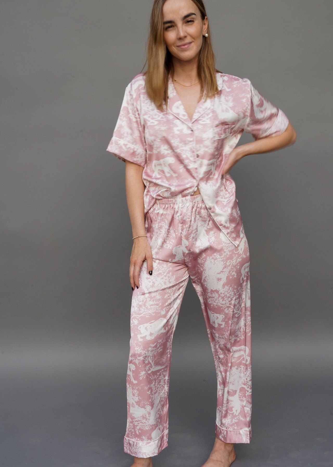 Dreamy Her Pants Set Pink Toile