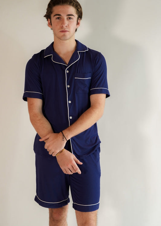 Classic Men Shorts Set Navy