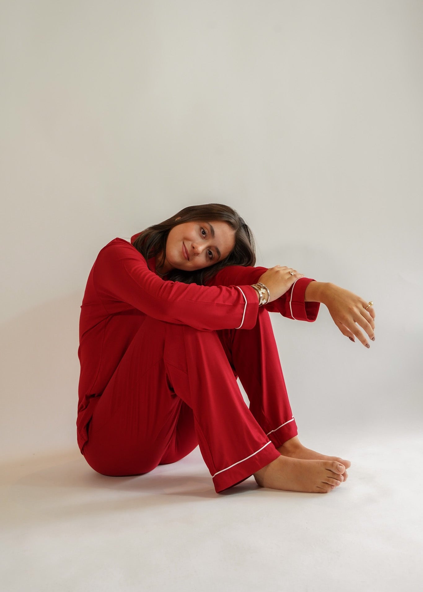 Classic Her Pants Set Red