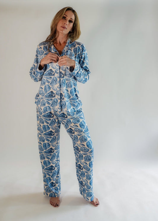 Luxe Her Pants Set Blue Sea