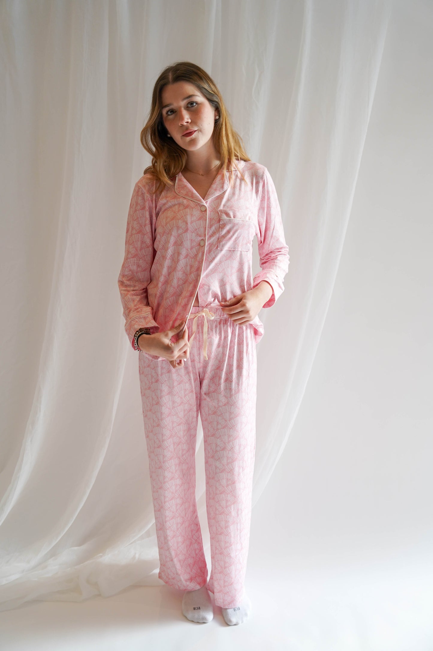 Luxe Her Pants Set Pink Shells