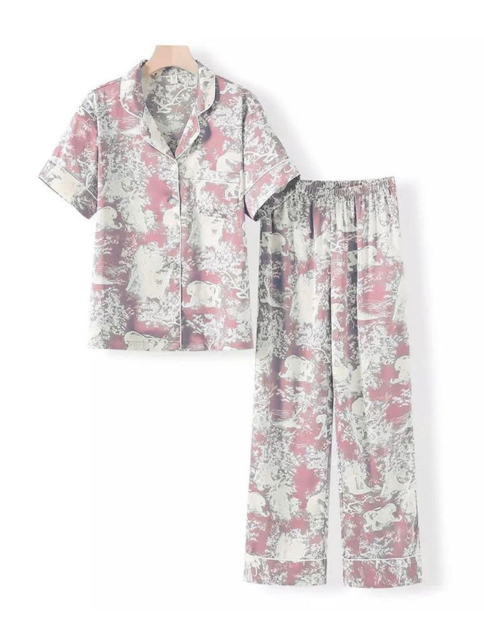Dreamy Her Pants Set Pink Toile
