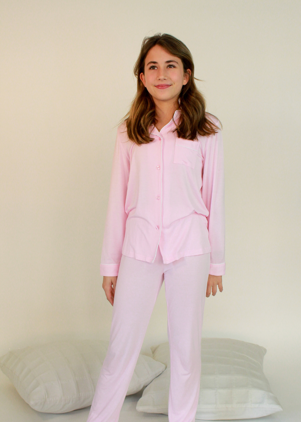 Classic Kids Pants Set Pink