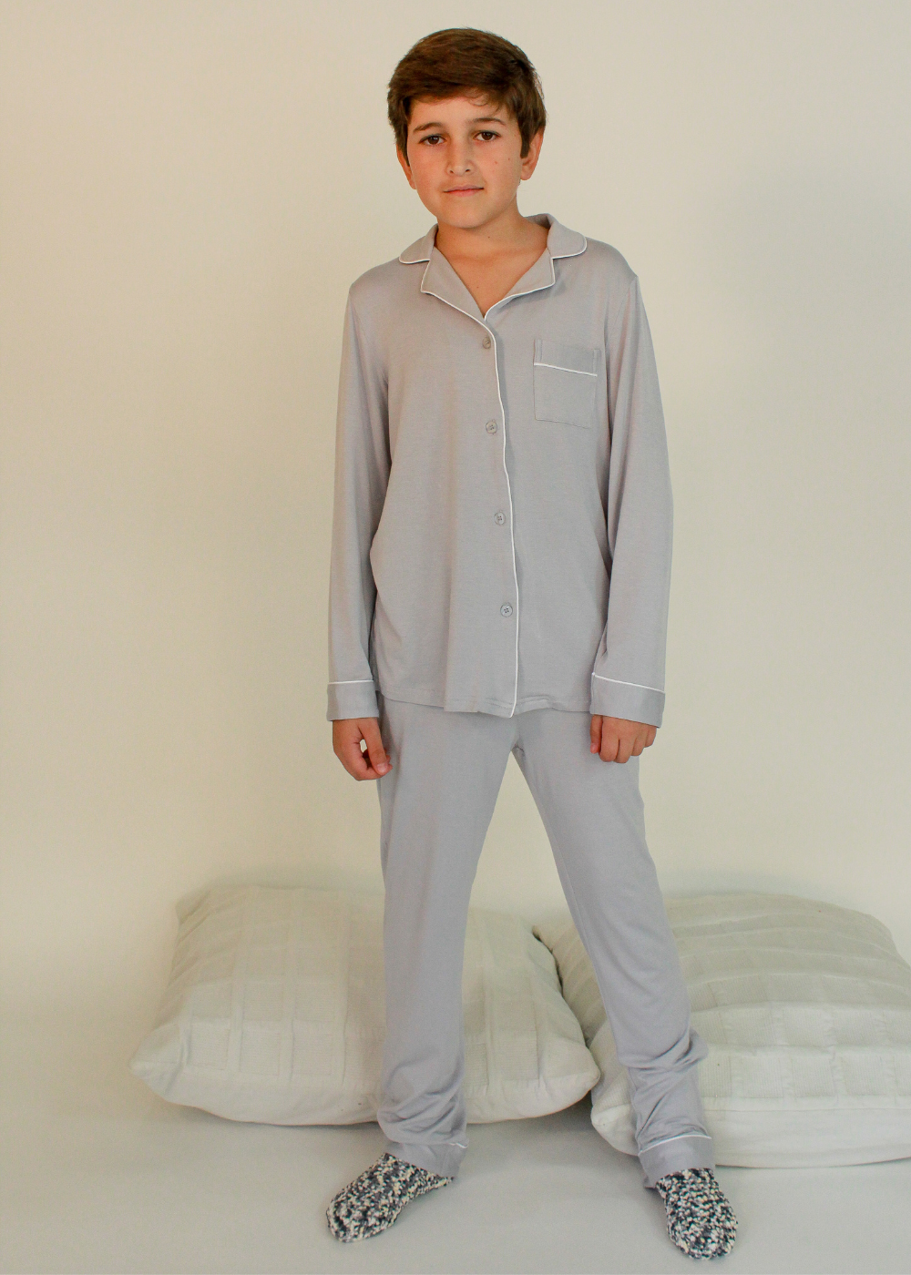 Classic Kids Pants Set Gray